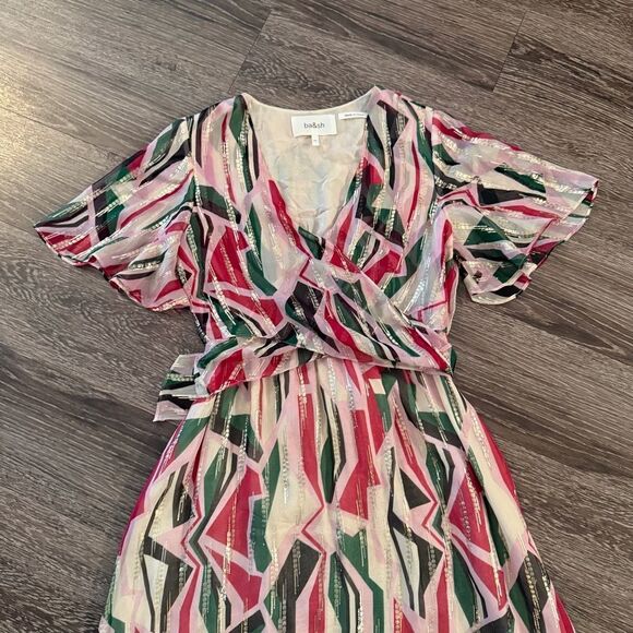 Ba&sh Beryl Silk-Blend Faux-Wrap Dress - Picture 3 of 7